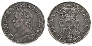 The Reverse and Obverse of the 1658 Cromwell half crown