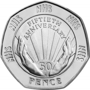 Image of the 1998 NHS 50p Coin