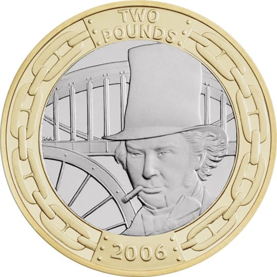 Reverse design of the Isambard Kingdom Brunel Engineer Coin