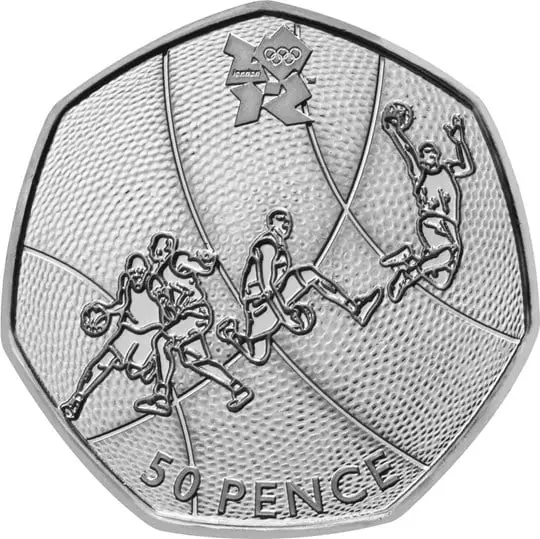 The Basketball Olympic 50p Coin