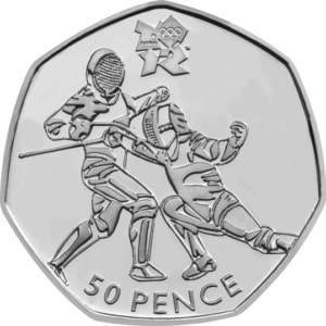 The Fencing Olympic 50p Coin