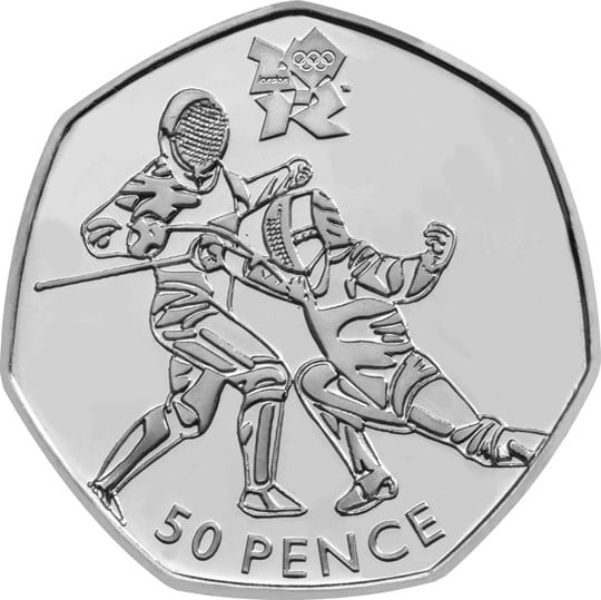 The Fencing Olympic 50p Coin