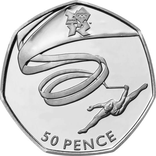 The Gymnastics Olympic 50p Coin