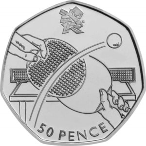 The Table Tennis Olympic 50p Coin