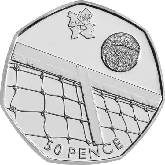 The Tennis Olympic 50p Coin