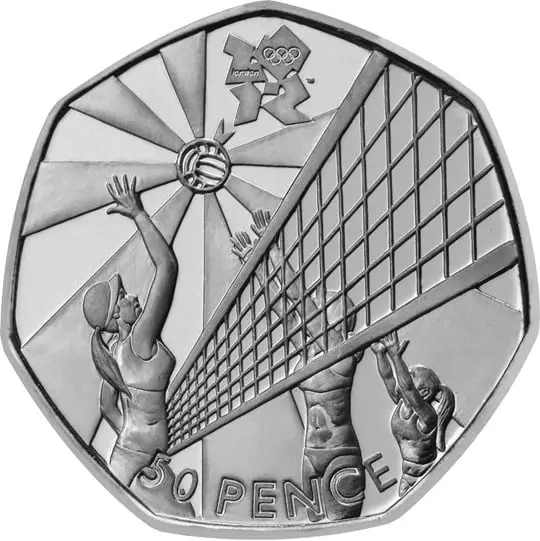 The Volleyball Olympic 50p Coin