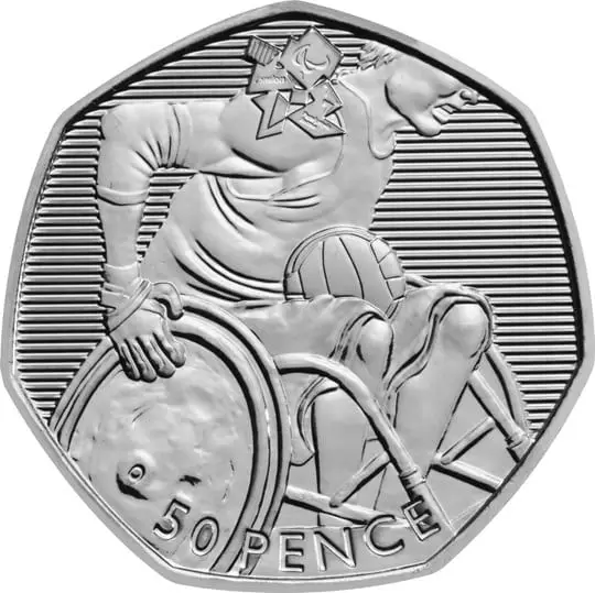 The Wheelchair Rugby Olympic 50p Coin