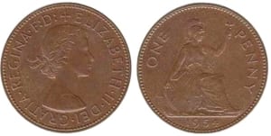 The 1954 elizabeth II penny