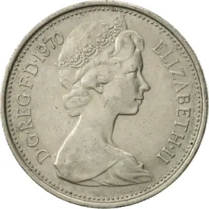 1970 5p coin obverse