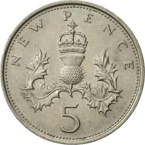 1970 5p coin reverse