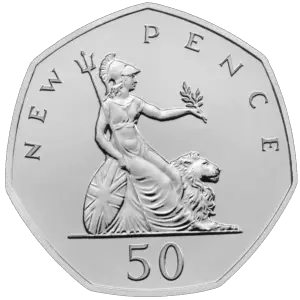 New Pence Britannia 50p Coin