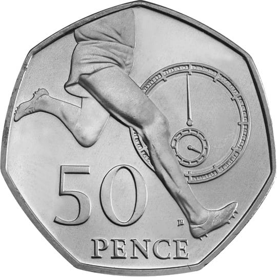The Roger Bannister 50p Coin design