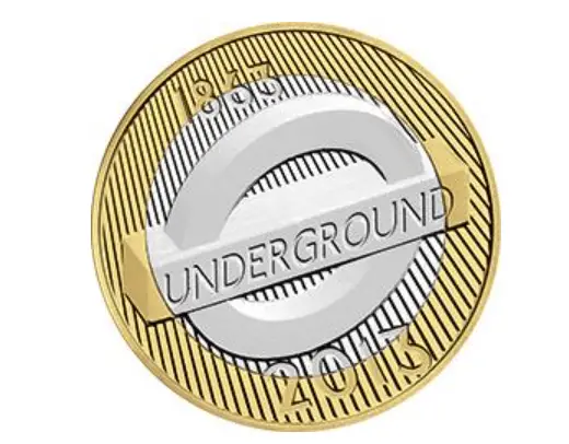London Underground Roundel 2 pound coin design