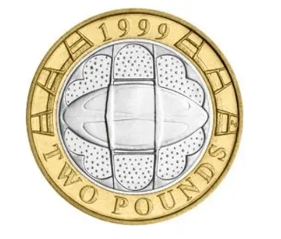 1999 Rugby World Cup £2 coin design