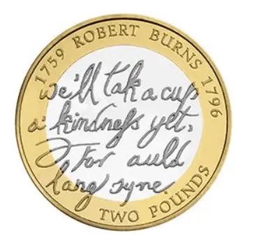 Robert Burns £2 Coin Reverse Design