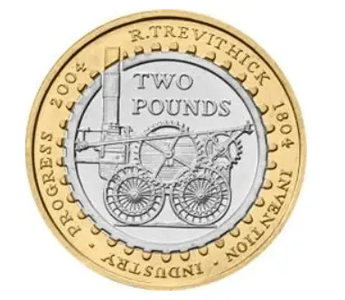 Trevithick £2 coin reverse design