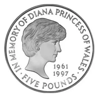 Princess Diana £5 coin design