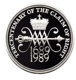 The 1989 Tercentenary of the Claim of Rights £2 Coin