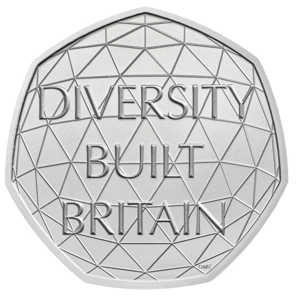 reverse design of the diversity built britain 50p
