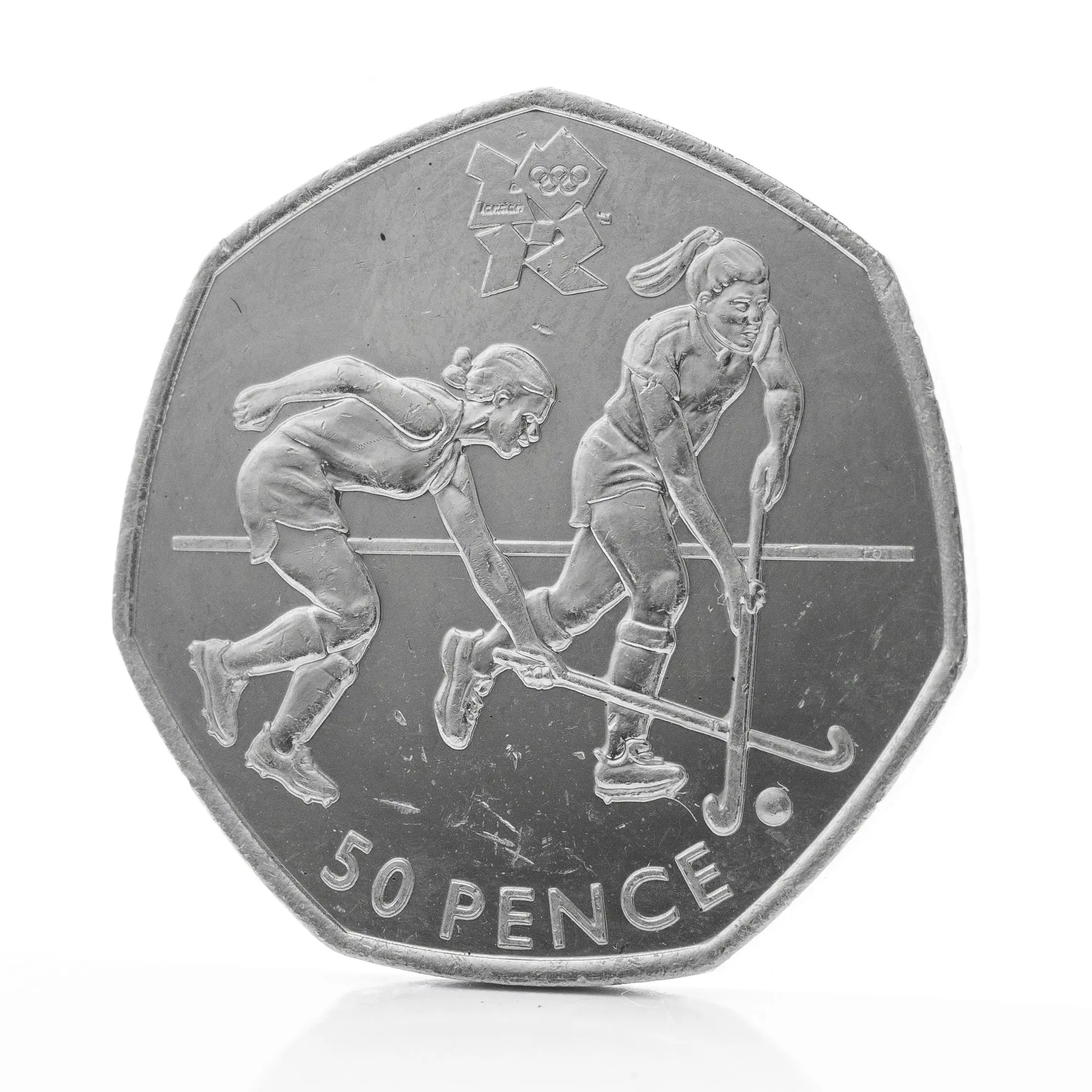 Reverse Side Design of the Hockey 50 Pence Coin