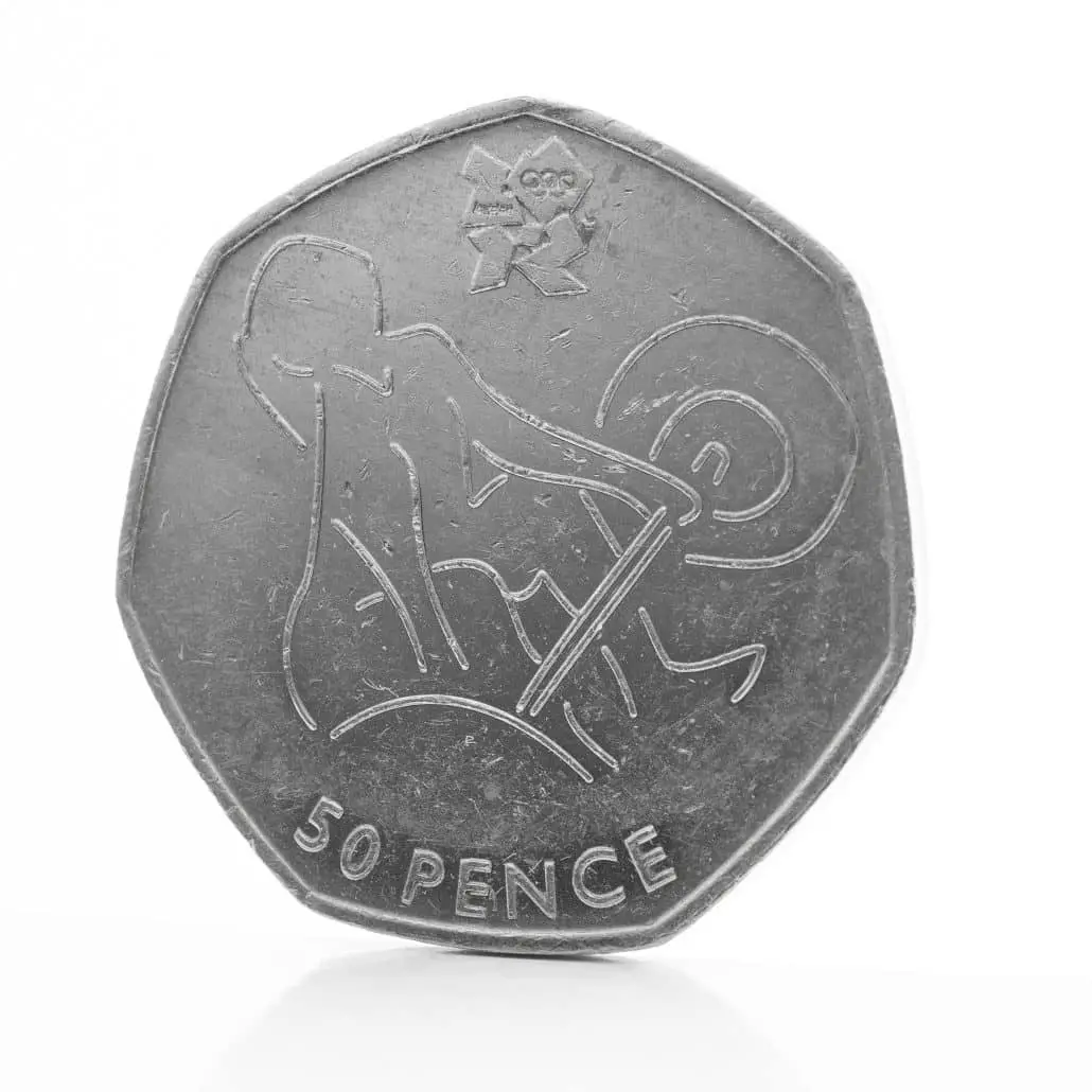 Weightlifting 50p coin design
