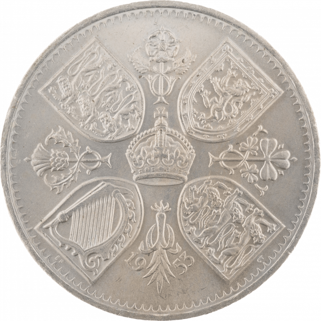 1953 coronation crown reverse design