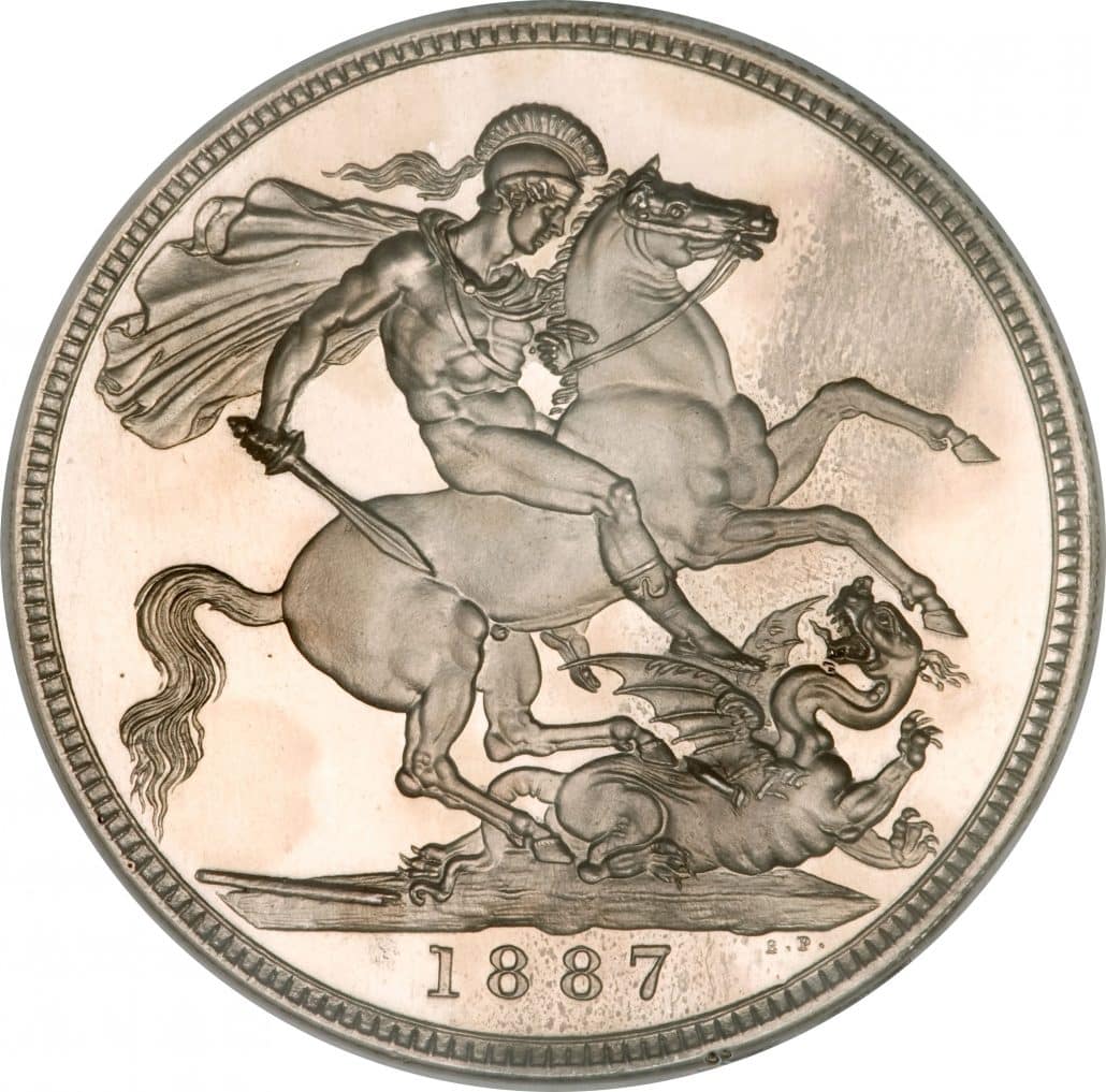 1887 Crown coin reverse