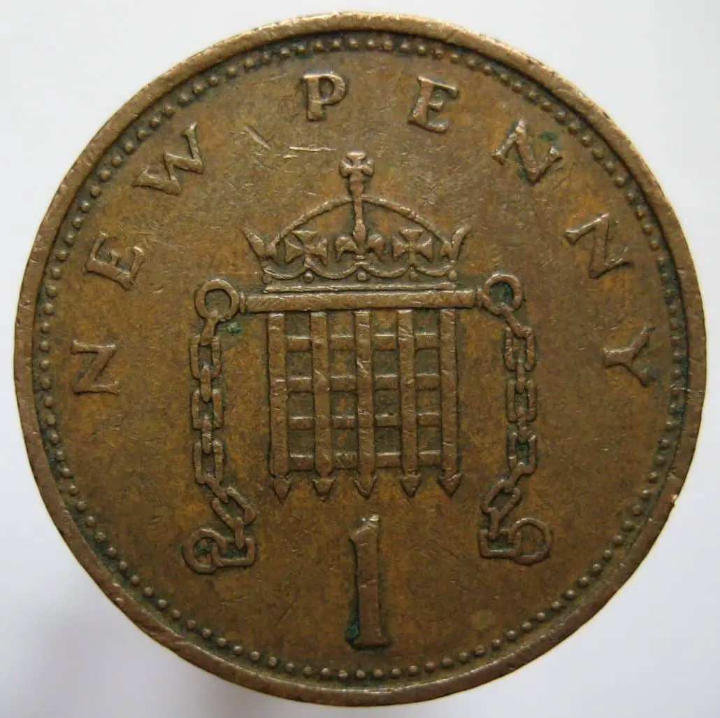 1971 new one pence reverse design