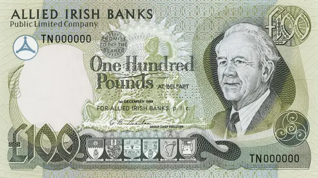 Allied Irish Banks £100 Note design
