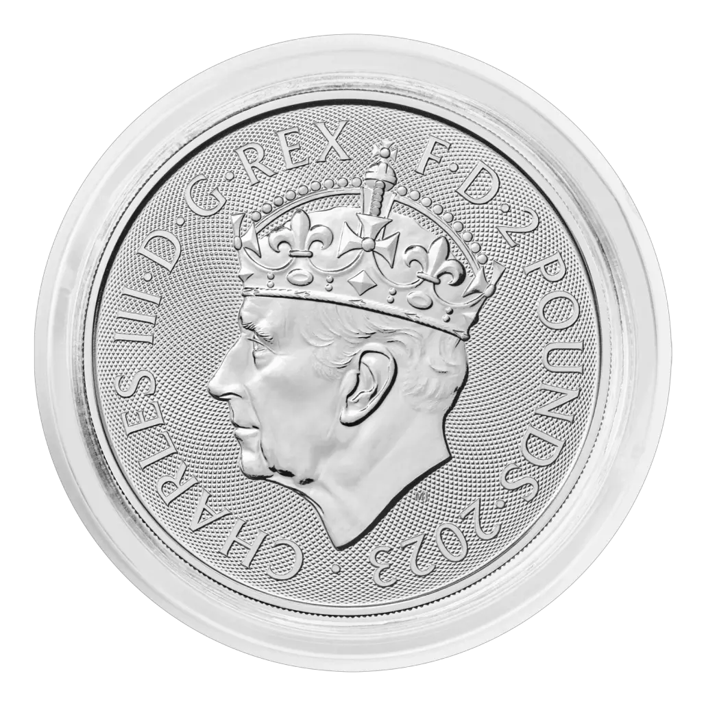 The Coronation Britannia 2023 1oz Silver Bullion Coin - capsule