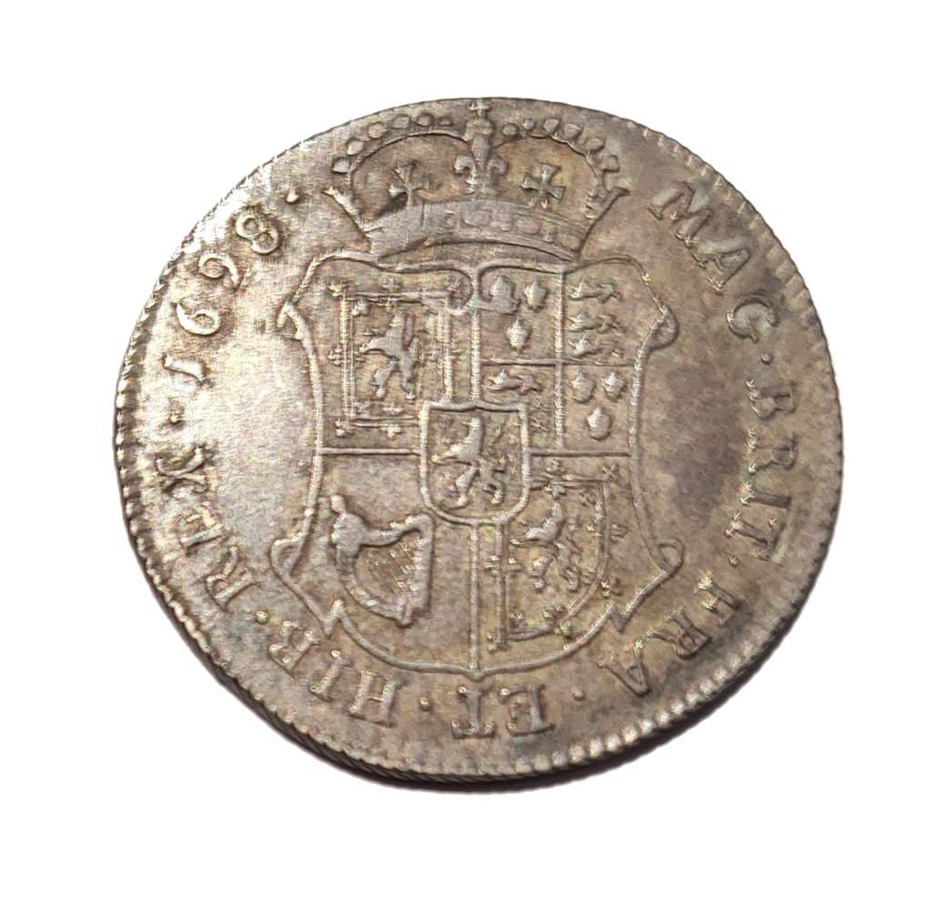 SCOTLAND, WILLIAM III (OF ENGLAND), TWENTY SHILLINGS, 1698/7 reverse