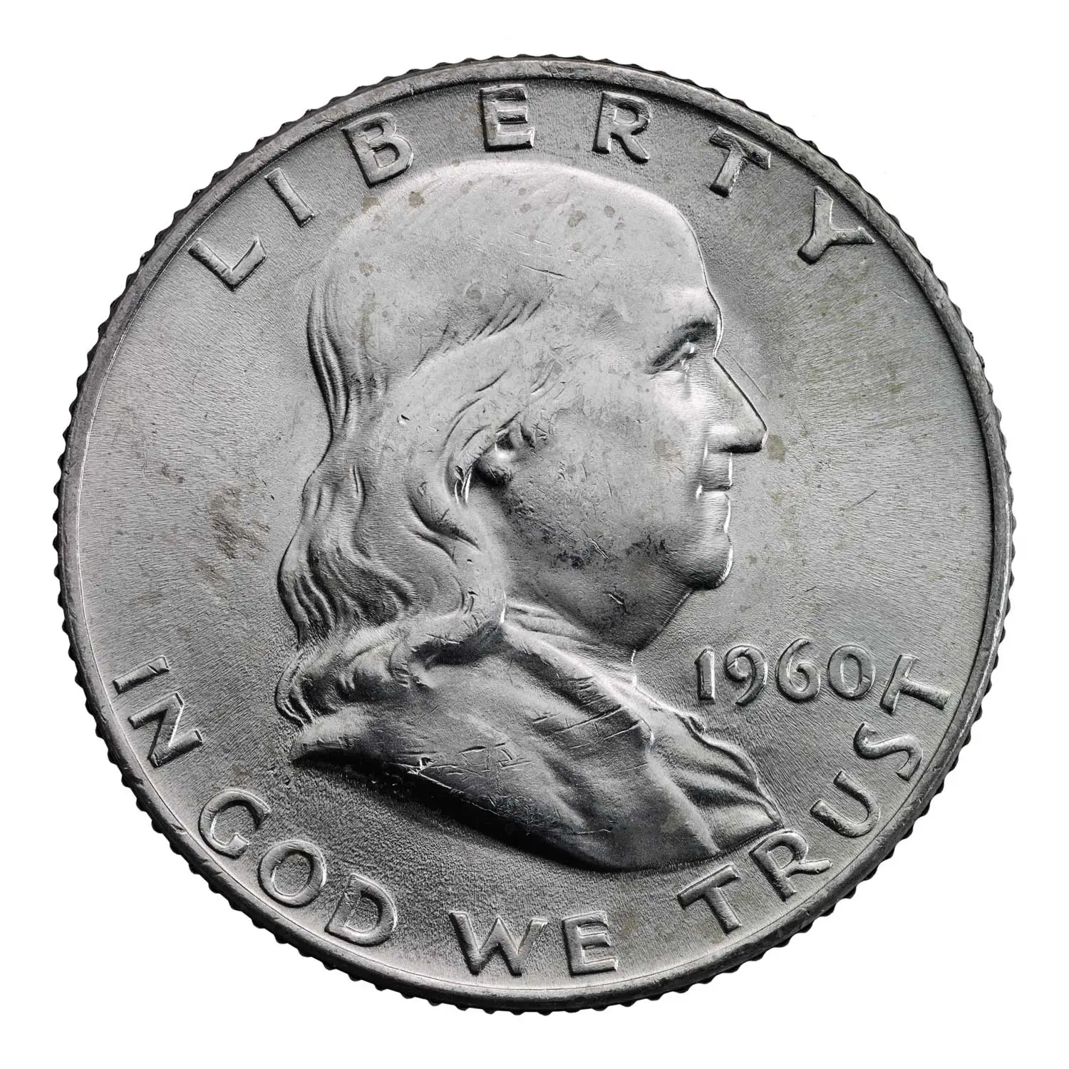 1960 Liberty Half Dollar minted in1964 obverse