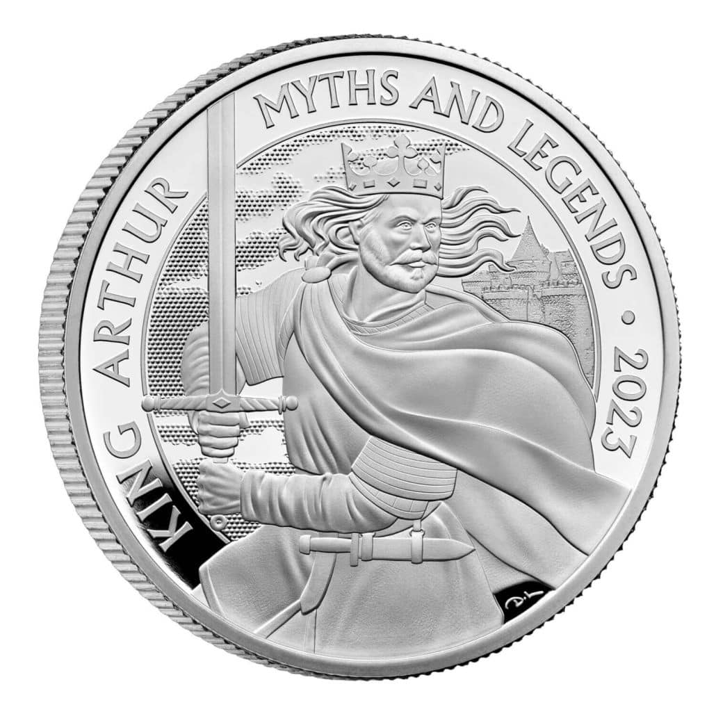 King Arthur 2023 UK 1oz Silver Proof Coin Obverse