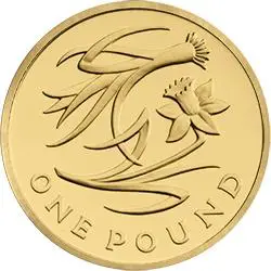 Most valuable and rare round £1 coins -Wales  Daffodil and Leek