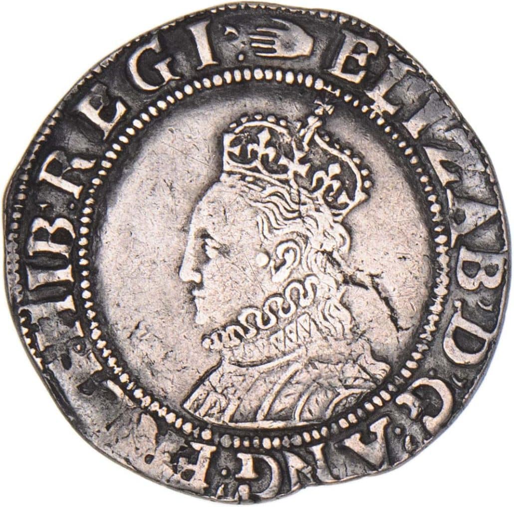 Elizabeth I, Shilling Sixth Issue (1558-1603) Mintmark Hand 