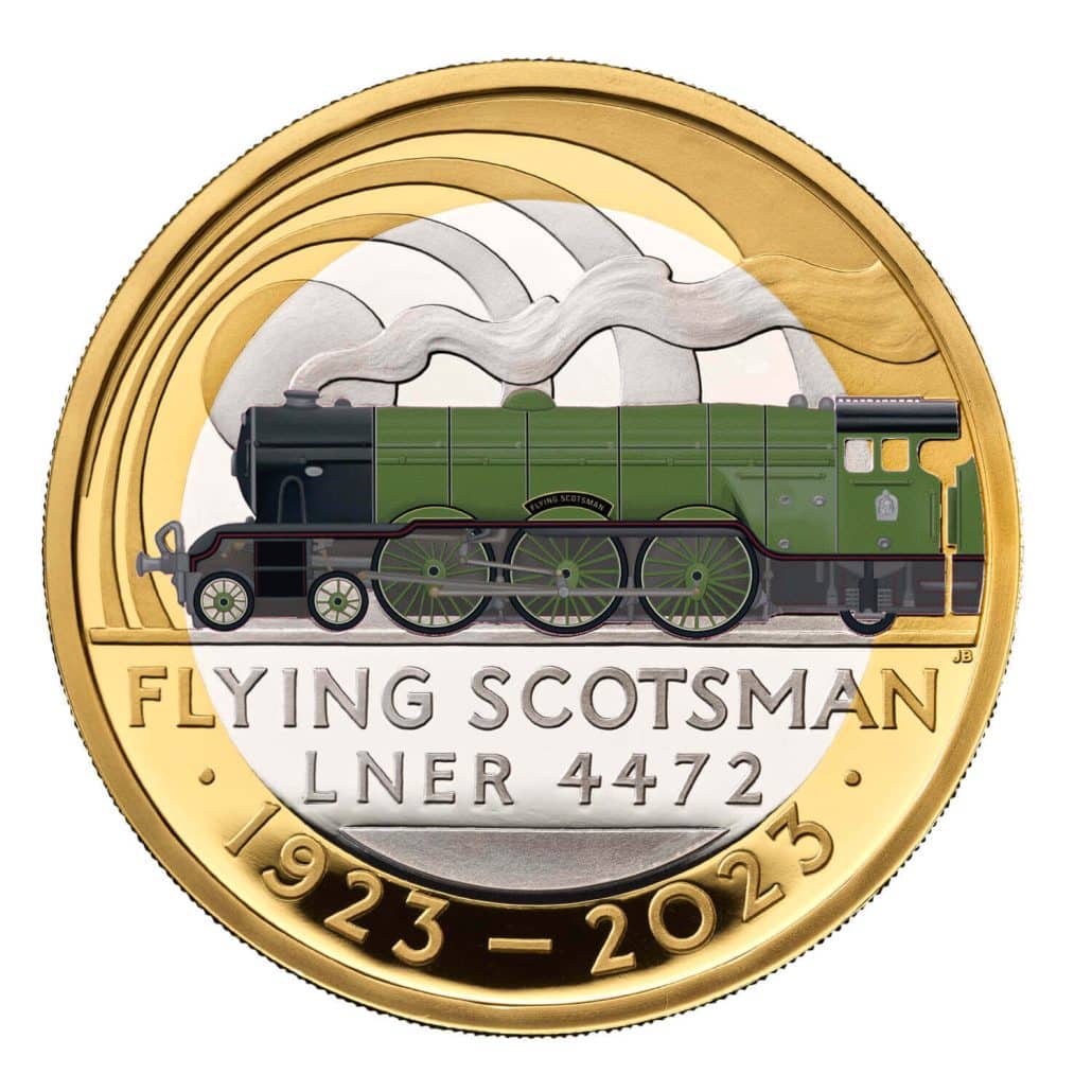 The Centenary of Flying Scotsman 2023 UK £2 Silver Proof Colour Coin reverse