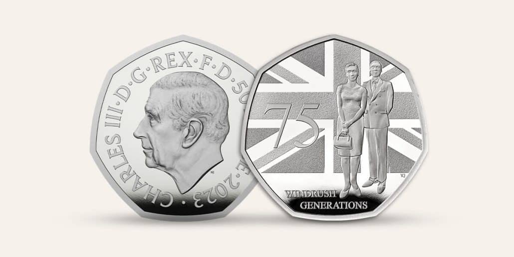  75 Years of the Windrush Generation 2023 UK 50p Brilliant Uncirculated Coin Cover