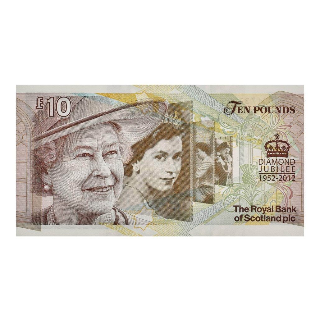 Scotland £10 Diamond Jubilee Banknote obverse
