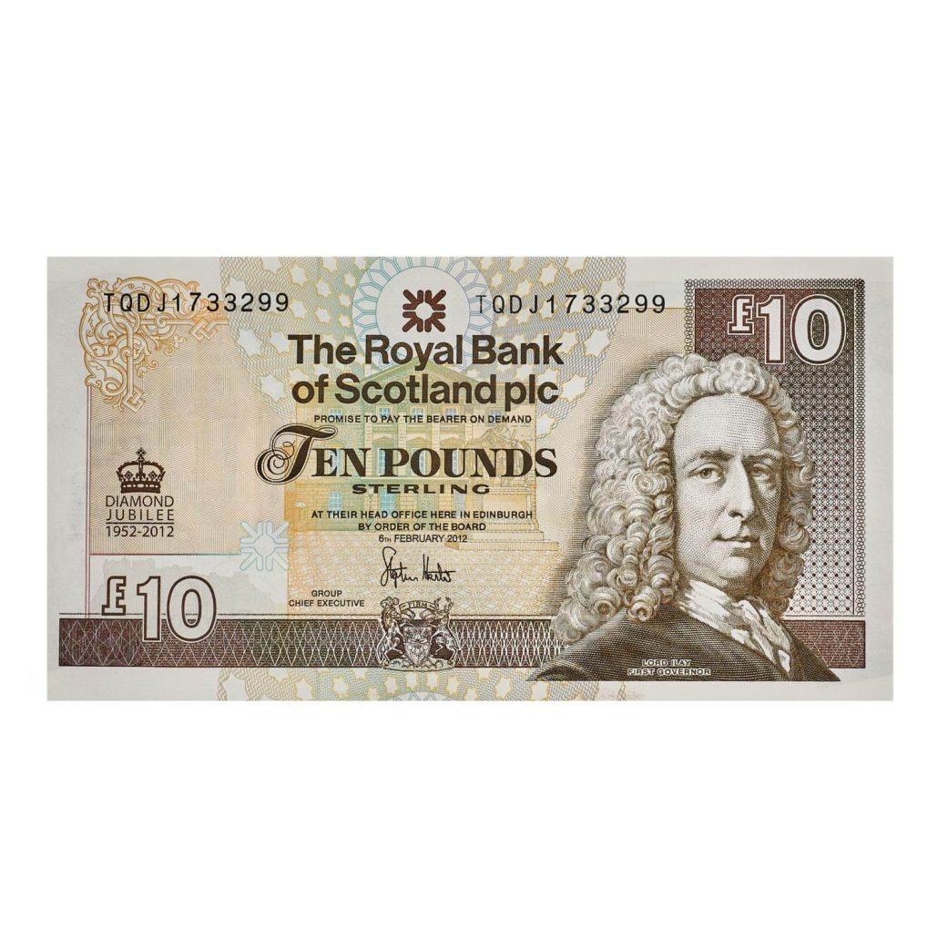 Scotland £10 Diamond Jubilee Banknote reverse