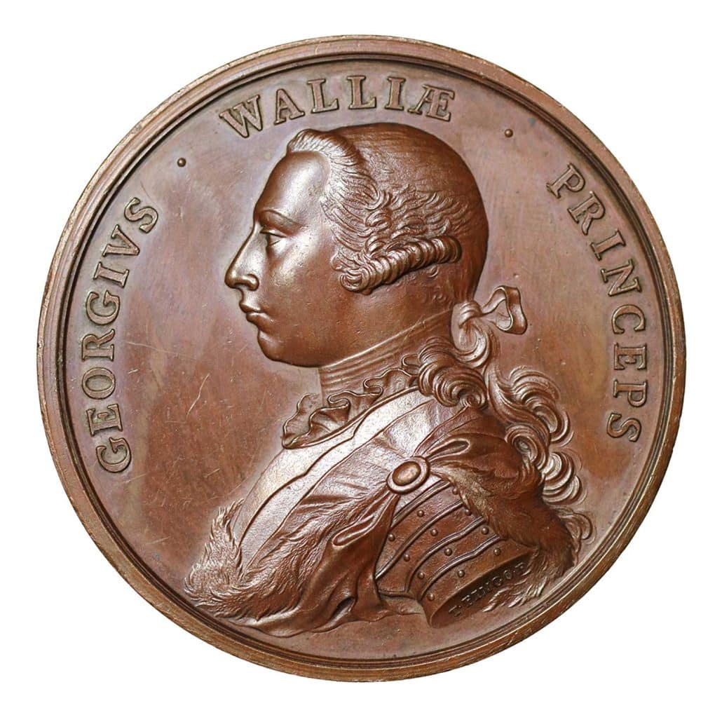 1759 George the Prince of Wales Bronze Medal 'Majority of George' obverse
