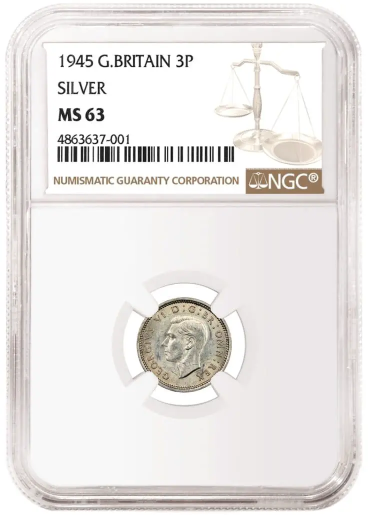 Rare NGC-certified 1945 Silver Threepence Doubles Its